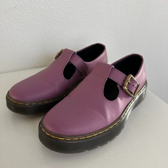 Dr. Martens Zavala Mary Jane Purple Shoes Buckle Grunge City School Women's 7 - Picture 3 of 9